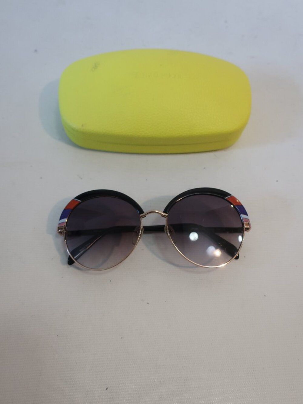 Women Emilio Pucci Gold/Multi Round Metal Sunglasses EP102